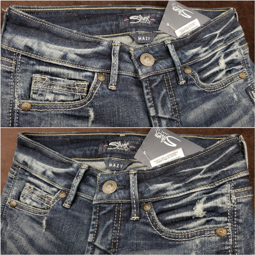 Silver Jeans Co NWT⭐MAZY⭐BOHO BOOT sz 24 High-rise - Picture 2 of 8